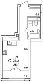 Квартира 25,9 м², студия - изображение 1