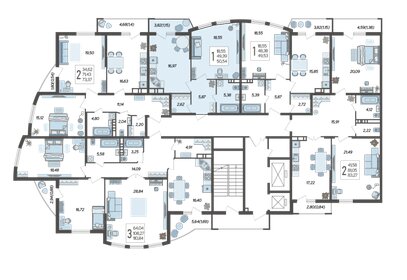 45,5 м², 3-комнатная квартира 9 200 000 ₽ - изображение 93