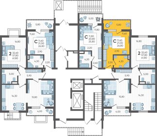 31,4 м², квартира-студия 8 100 000 ₽ - изображение 138