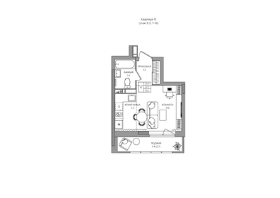 Квартира 25,4 м², студия - изображение 1