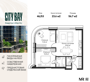 55,6 м², 2-комнатная квартира 20 059 980 ₽ - изображение 58