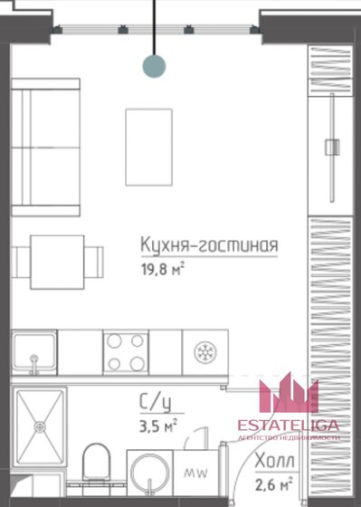 27,8 м², квартира-студия 16 800 000 ₽ - изображение 1