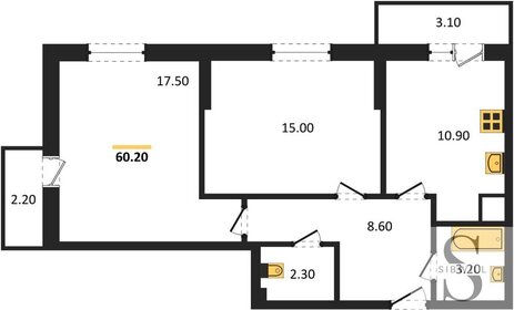 57,1 м², 2-комнатная квартира 5 824 200 ₽ - изображение 26