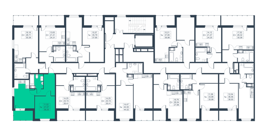 38,5 м², 1-комнатная квартира 5 351 500 ₽ - изображение 14
