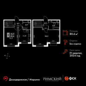 Квартира 80,6 м², 2-комнатная - изображение 1