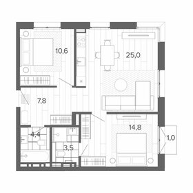 67 м², 3-комнатная квартира 10 897 000 ₽ - изображение 8