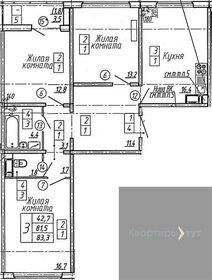 Квартира 83,3 м², 3-комнатная - изображение 1