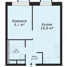 Квартира 32 м², 1-комнатная - изображение 3