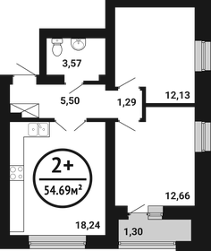 54,4 м², 2-комнатная квартира 7 508 580 ₽ - изображение 32