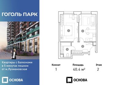 40,4 м², 1-комнатная квартира 9 413 200 ₽ - изображение 22