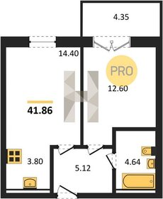 Квартира 41,9 м², 1-комнатная - изображение 1