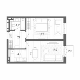 Квартира 52,2 м², 2-комнатная - изображение 1