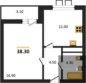 38,3 м², 1-комнатная квартира 5 203 390 ₽ - изображение 10