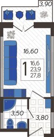 24 м², квартира-студия 8 950 000 ₽ - изображение 38