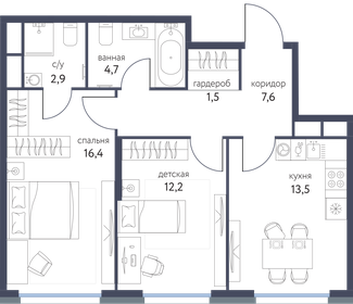 57,7 м², 2-комнатная квартира 17 200 000 ₽ - изображение 94