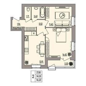 72 м², 2-комнатная квартира 7 150 000 ₽ - изображение 35