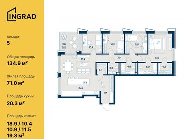 Квартира 134,9 м², 5-комнатная - изображение 1