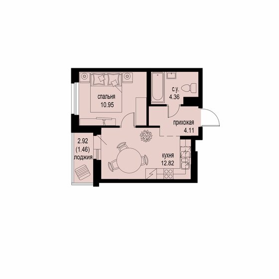 33,7 м², 1-комнатная квартира 4 819 100 ₽ - изображение 20