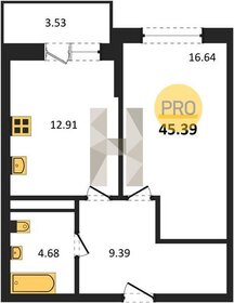 Квартира 45,4 м², 1-комнатная - изображение 1