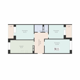 88,3 м², 3-комнатная квартира 7 503 800 ₽ - изображение 3