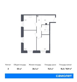 Квартира 53 м², 2-комнатная - изображение 1