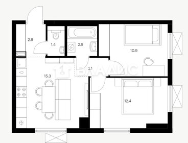 Квартира 47,9 м², 2-комнатная - изображение 1