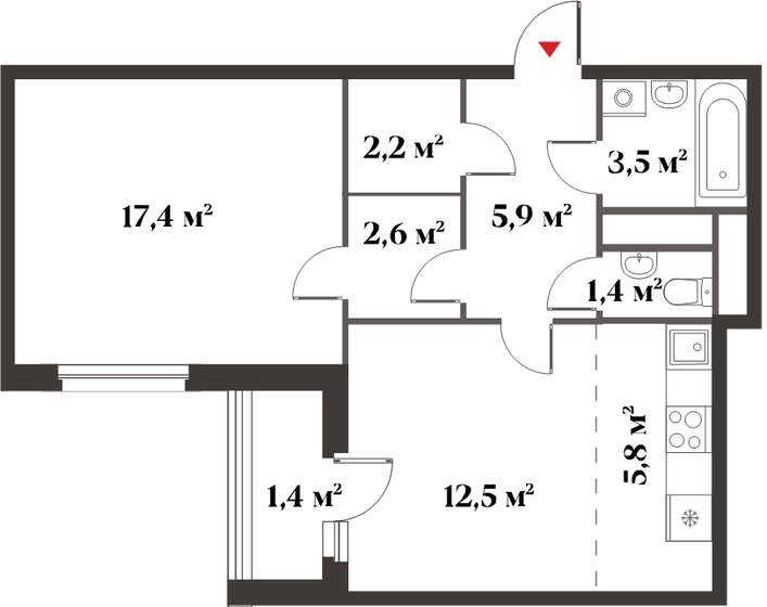 64 м², 2-комнатная квартира 11 700 000 ₽ - изображение 80