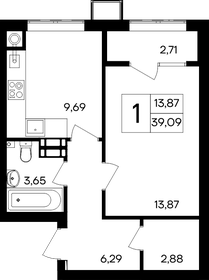 38,8 м², 2-комнатная квартира 4 700 000 ₽ - изображение 48
