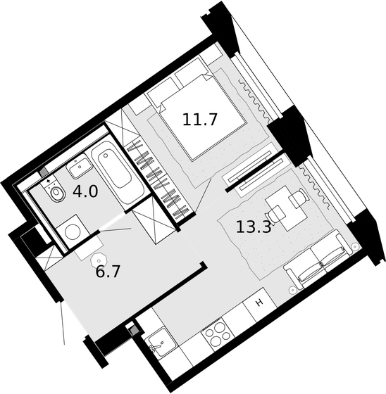 35,7 м², 1-комнатная квартира 10 245 900 ₽ - изображение 1