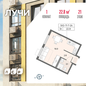 22,8 м², квартира-студия 9 370 480 ₽ - изображение 35