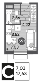 17,6 м², квартира-студия 3 994 958 ₽ - изображение 23