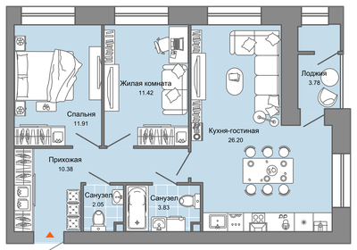 75 м², 3-комнатная квартира 6 815 900 ₽ - изображение 20