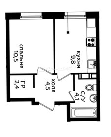 Квартира 31,3 м², 1-комнатная - изображение 2