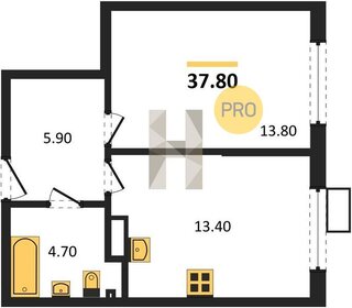 Квартира 37,8 м², 1-комнатная - изображение 1