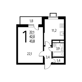 43,6 м², 1-комнатная квартира 9 400 000 ₽ - изображение 48