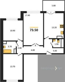 Квартира 73,5 м², 3-комнатная - изображение 1