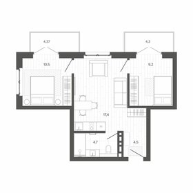 47,9 м², 3-комнатная квартира 8 534 000 ₽ - изображение 11