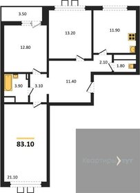 Квартира 83,1 м², 3-комнатная - изображение 1