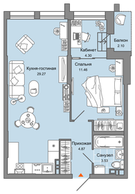 56 м², 2-комнатная квартира 9 676 737 ₽ - изображение 21