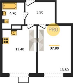 Квартира 37,8 м², 1-комнатная - изображение 1