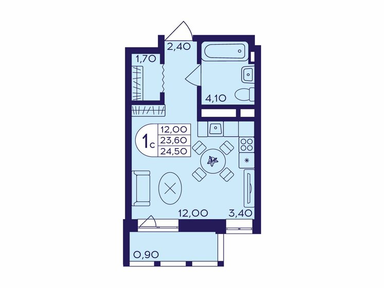 24,5 м², 1-комнатная квартира 4 838 750 ₽ - изображение 41