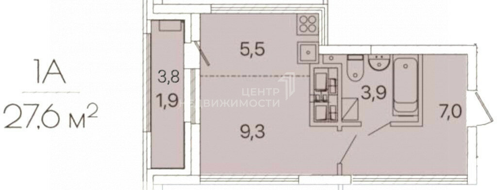 27,6 м², 1-комнатная квартира 6 490 000 ₽ - изображение 1