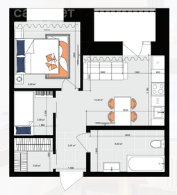 Квартира 42,4 м², 2-комнатная - изображение 2