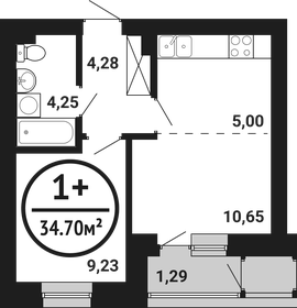 34,7 м², 1-комнатная квартира 4 850 000 ₽ - изображение 1