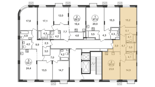 Квартира 80,6 м², 2-комнатная - изображение 2