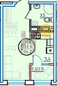 Квартира 24,2 м², студия - изображение 1