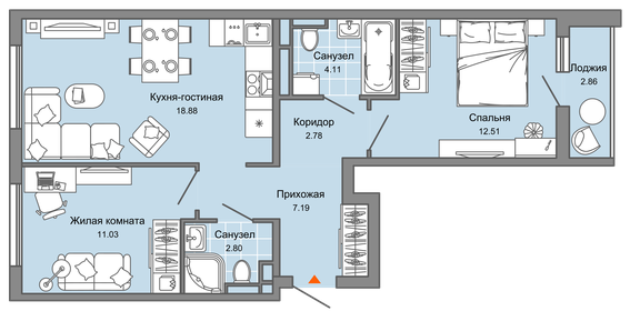 64 м², 3-комнатная квартира 5 100 000 ₽ - изображение 55