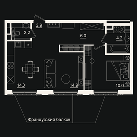 56 м², 1-комнатные апартаменты 19 000 000 ₽ - изображение 22