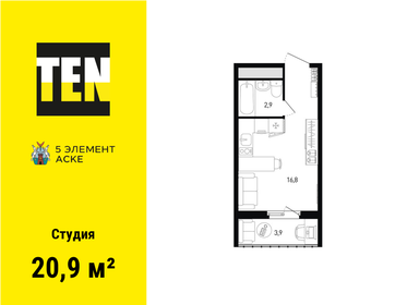 Квартира 20,9 м², студия - изображение 1