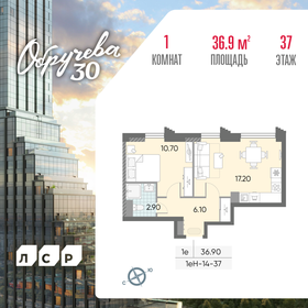 Квартира 36,9 м², 1-комнатная - изображение 1